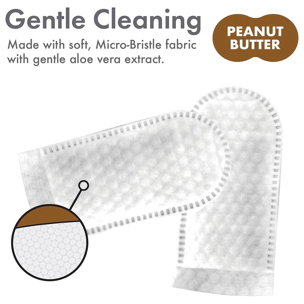 PETKIN FINGERTIP TOOTH WIPES PEANUT BUTTER FLAVOUR 50PK