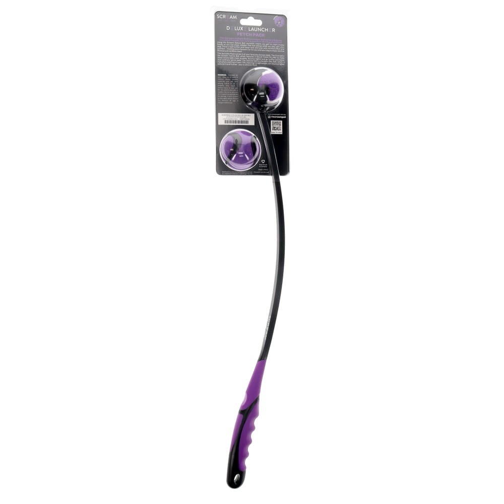 SCREAM DELUXE GRIP BALL LAUNCHER FETCH PACK MEDIUM PURPLE/BLACK 65CM