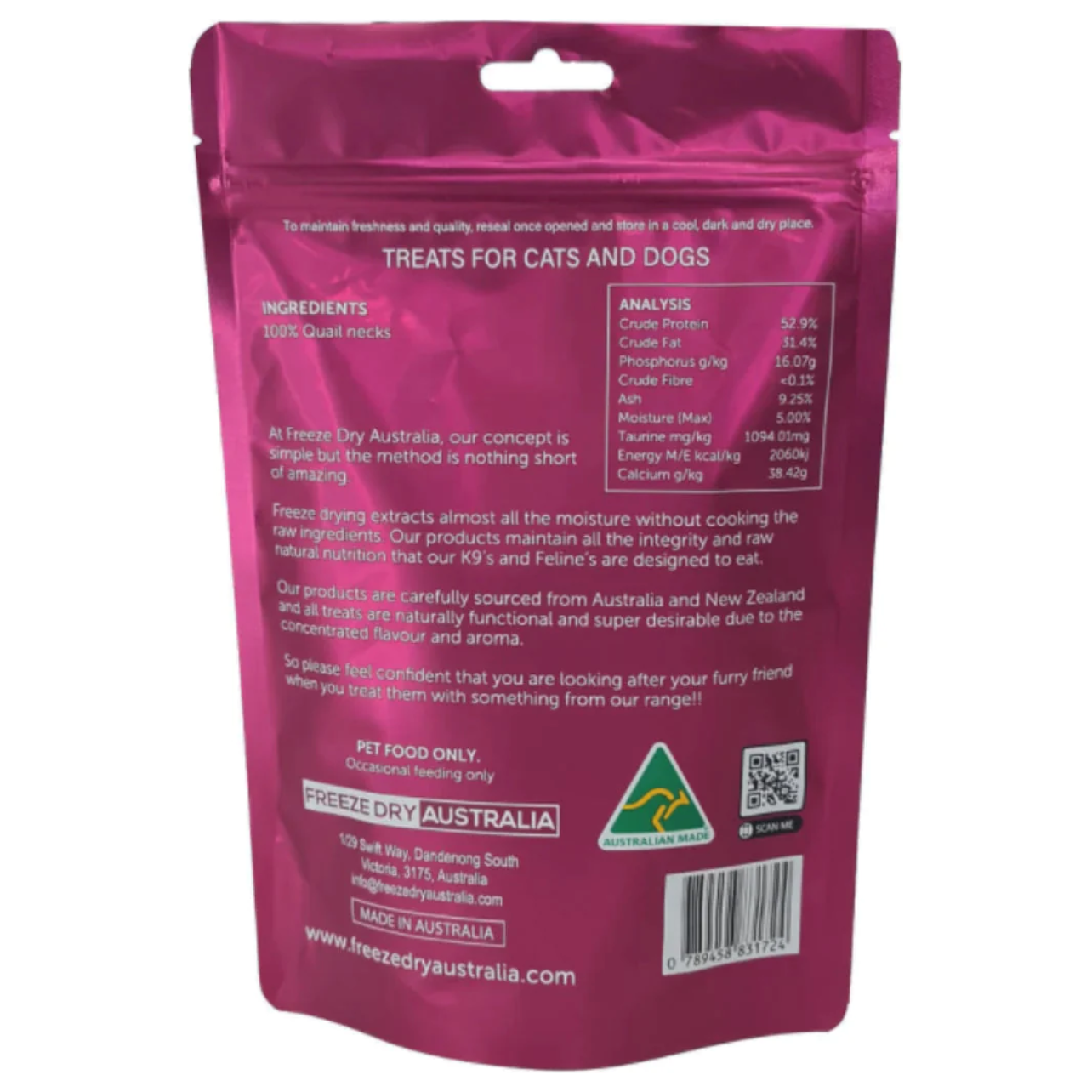 FREEZE DRIED QUAIL NECKS