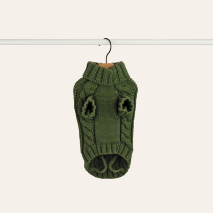 DAN & SAM OLIVE GREEN KNITTED SWEATER