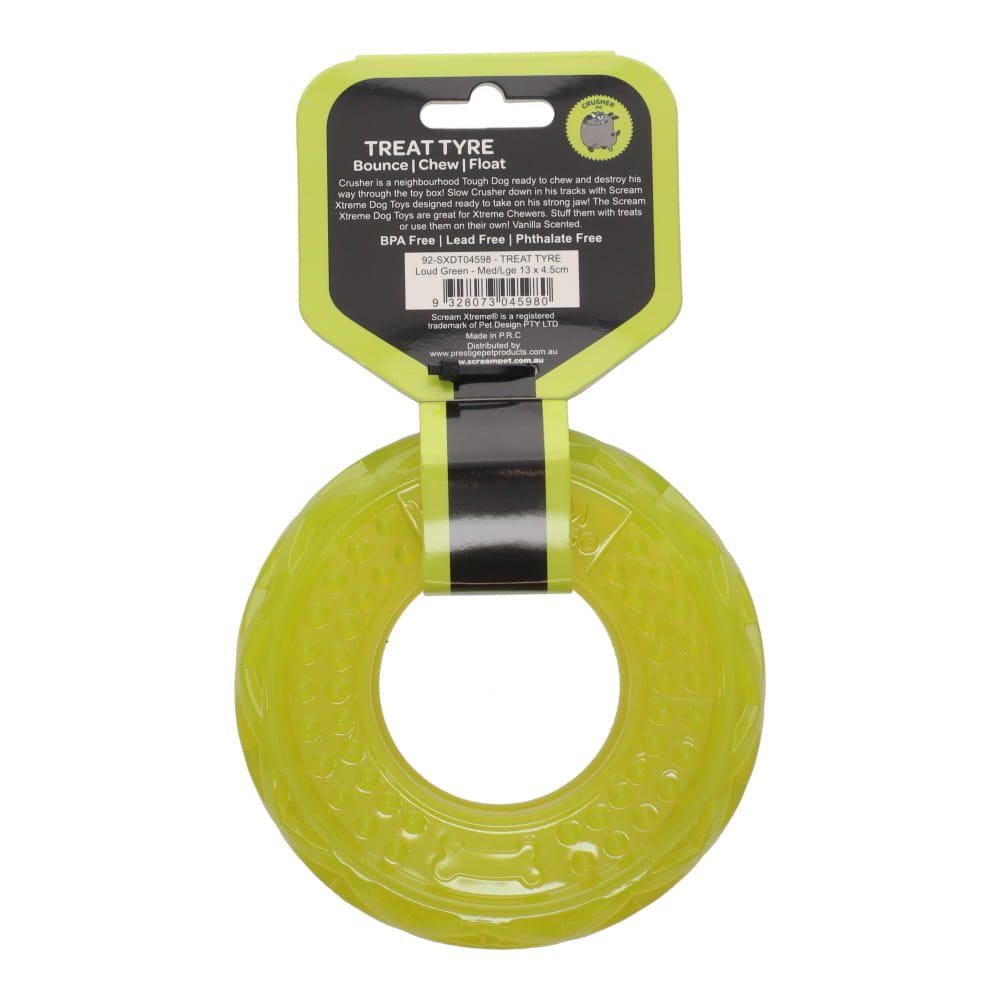 SCREAM XTREME TREAT TYRE GREEN - MED/LGE 13x4.5CM